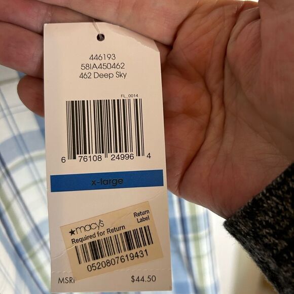 New Timberland Blue Plaid Short Sleeve Button Up 100% Cotton XL - Picture 5 of 9